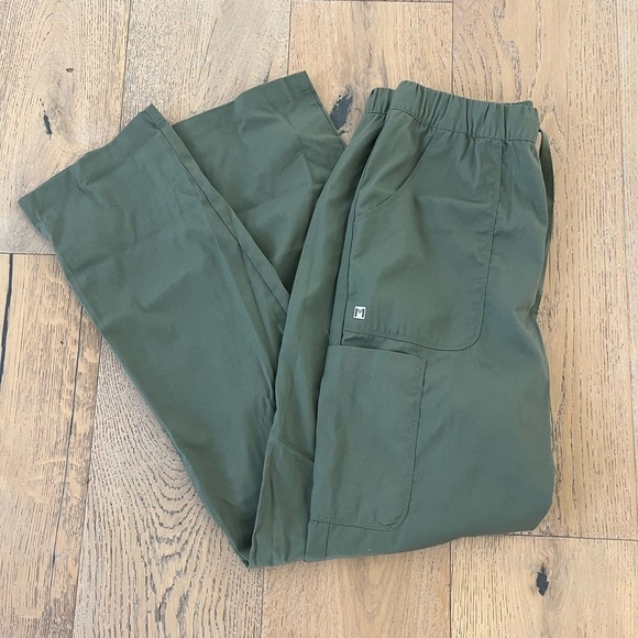 Maevn Pants - Matrix by Maevn Women's Solid Scrub Pants - Size Small Green Olive Straight Leg